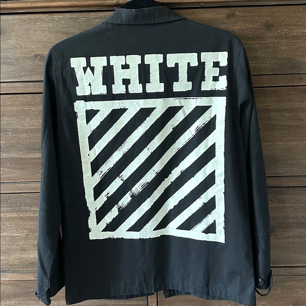 OFF-WHITE Diagonal Brushed Field Military Jacket | Virgil Abloh | Small | Black